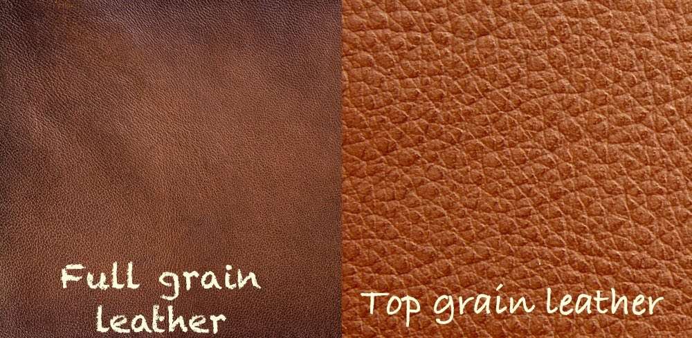 full grain vs. top grain leather